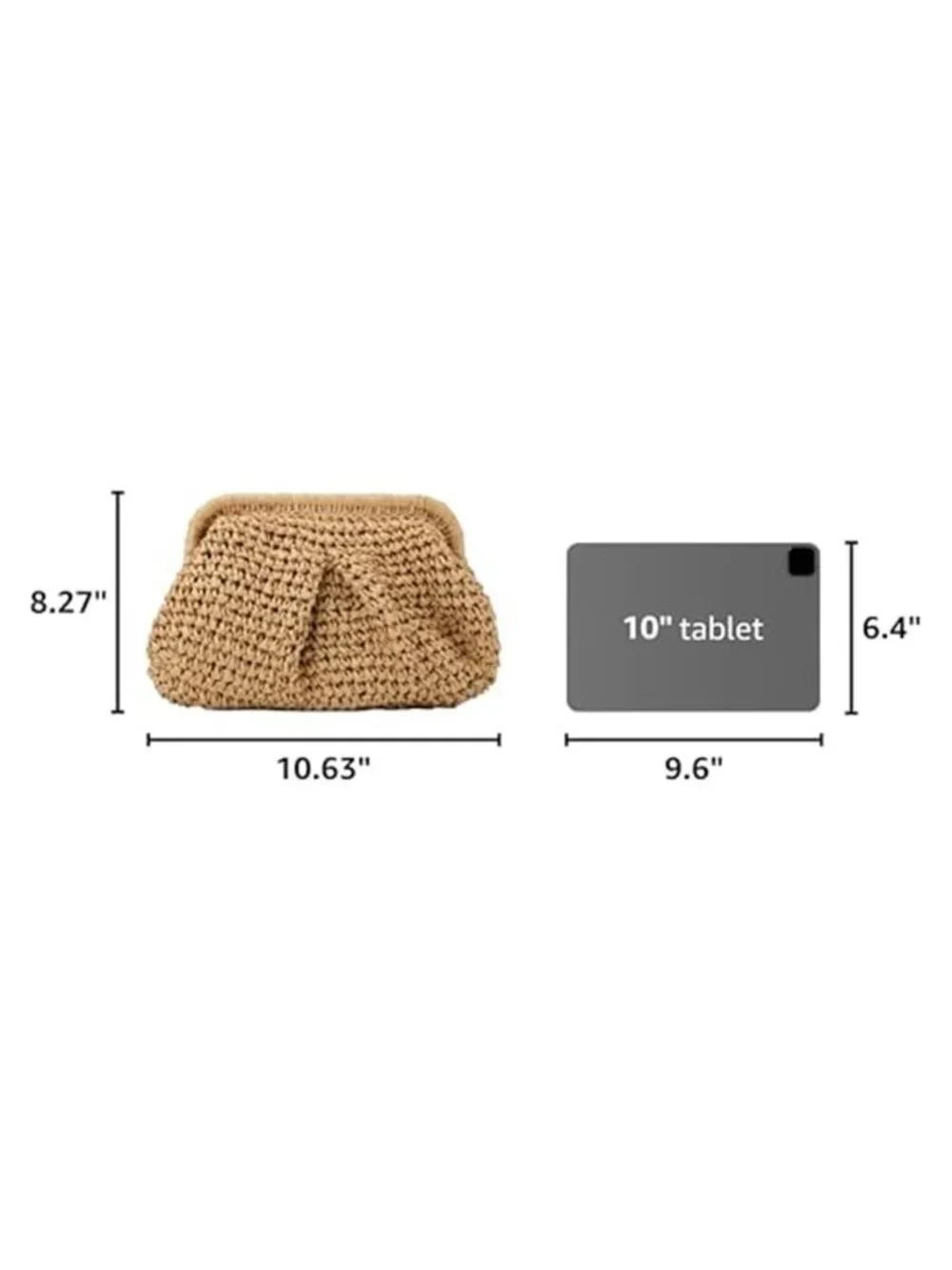 Straw Clutch Purses for Women Cloud Dumpling Pouch Straw Crossbody